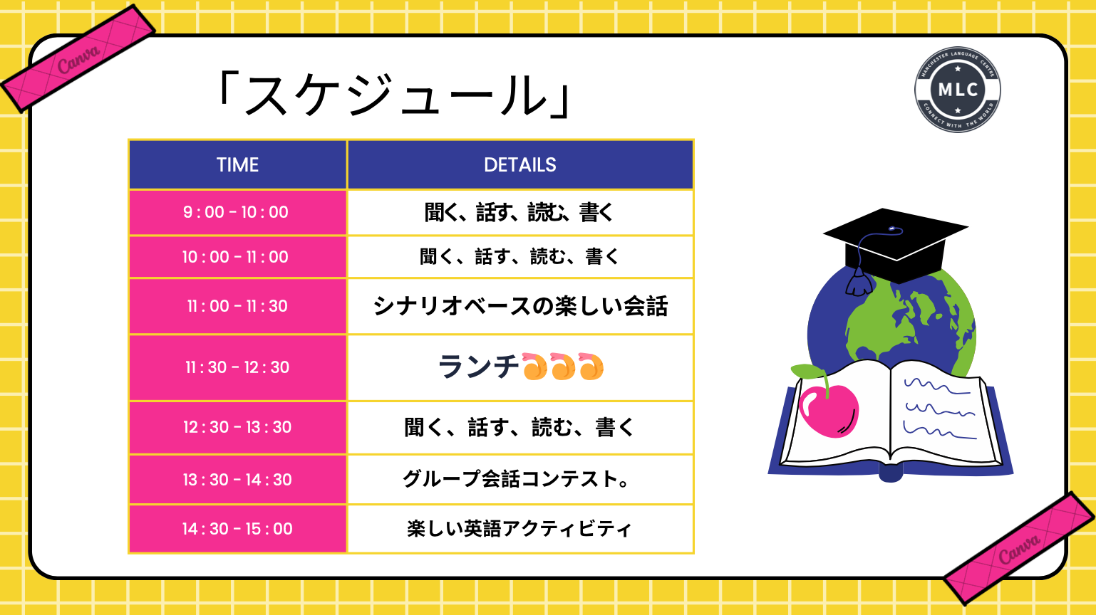 Manchester Language Center サマーキャンプ 2026年 スケジュール